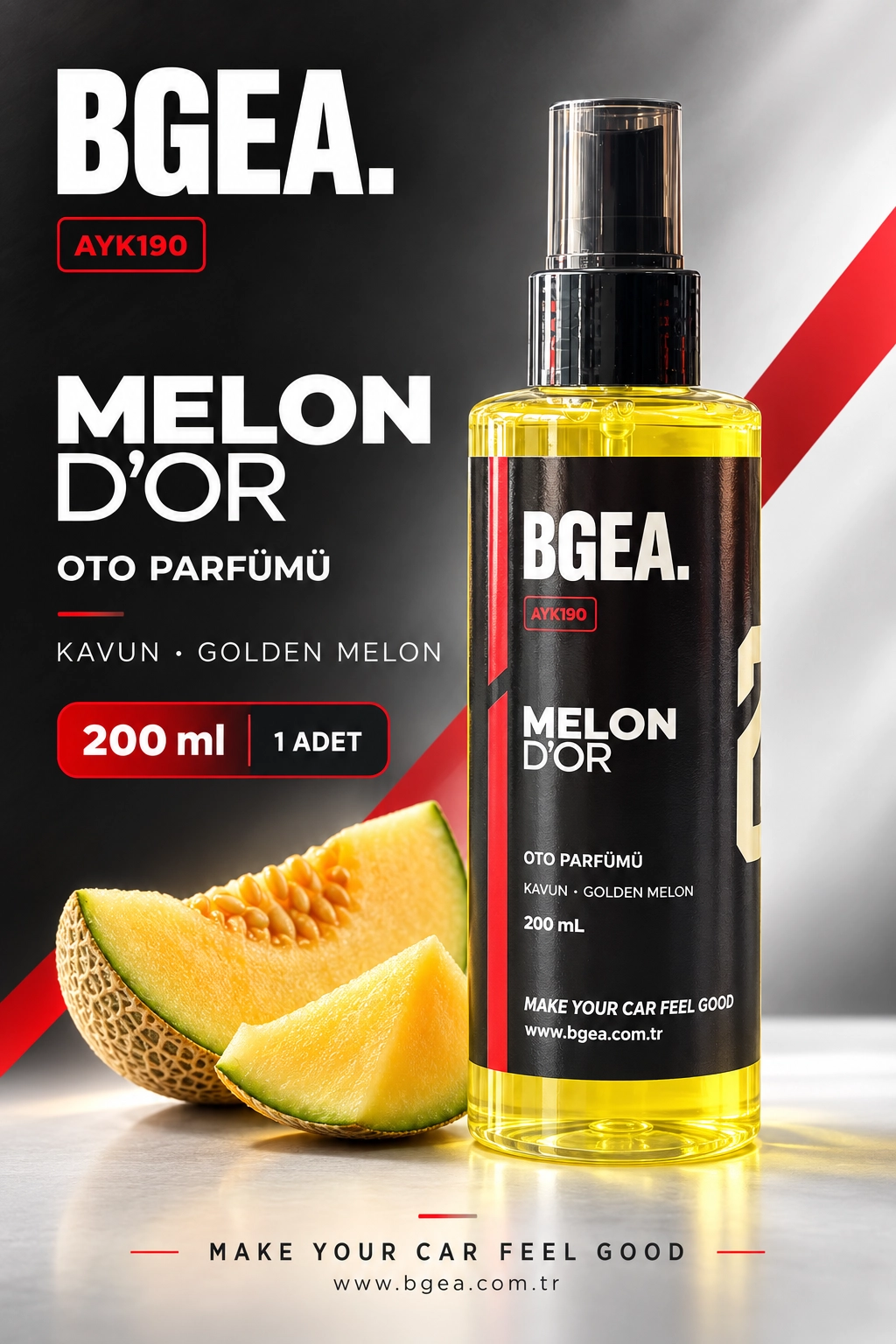 BGEA Melon D’Or Kavun Kokulu Oto Parfümü Golden Melon Sprey 200 ml AYK190