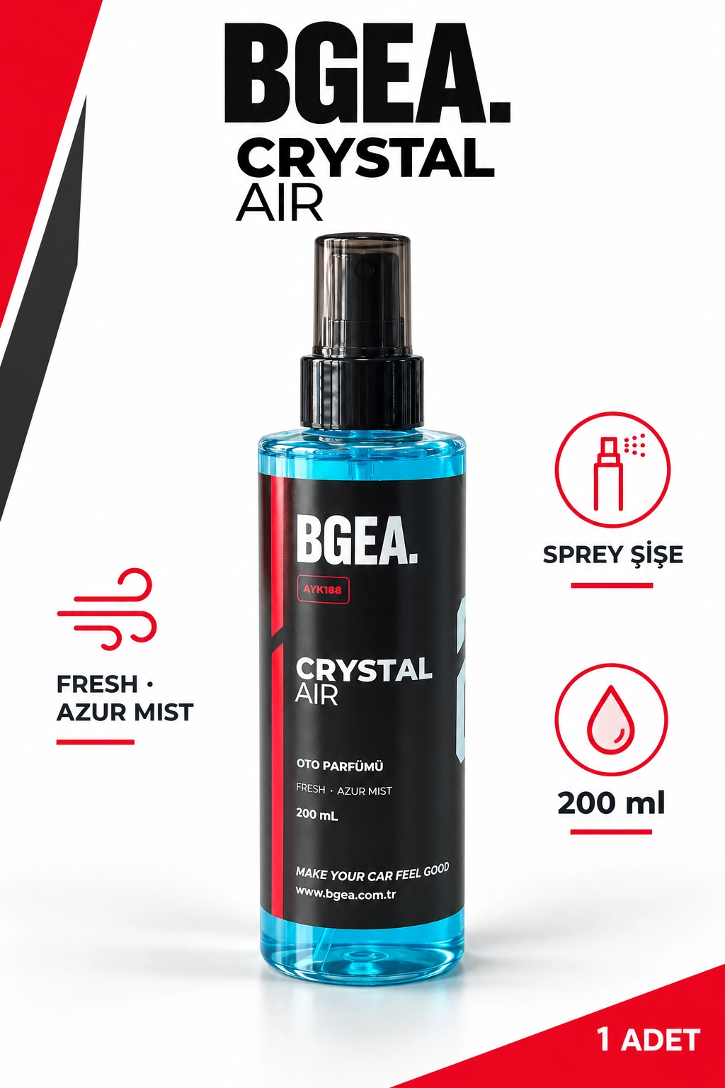 BGEA Crystal Air Oto Parfümü Fresh Azur Mist Sprey 200 ml 
