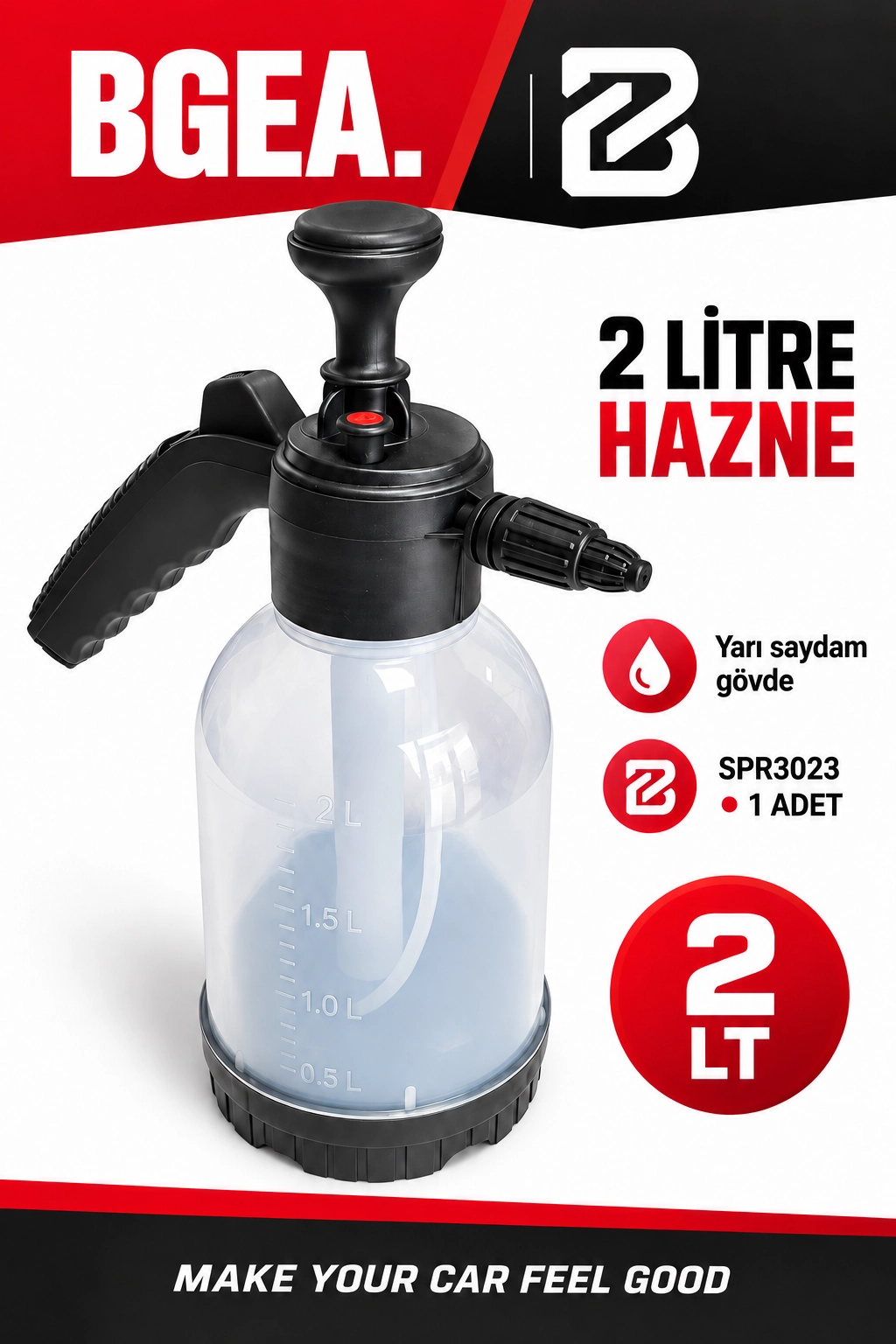 BGEA PRC Sıvı Pompa 2 Litre Manuel Pompalı Sprey Püskürtücü SPR3023