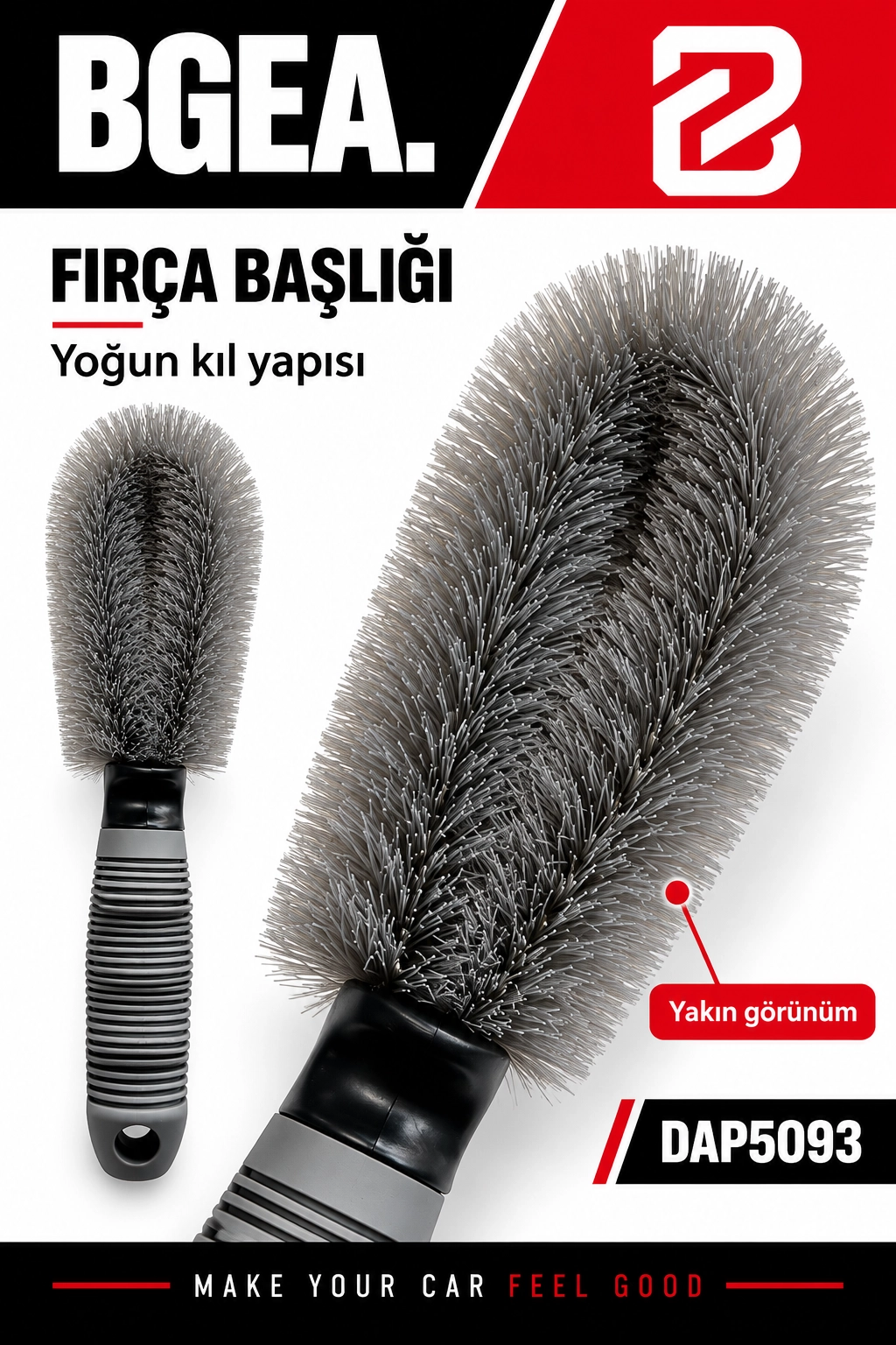 BGEA Mini Jant Temizleme Fırçası Gri 1 Adet DAP5093