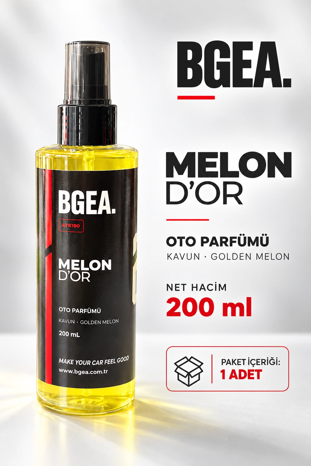 BGEA Melon D’Or Kavun Kokulu Oto Parfümü Golden Melon Sprey 200 ml AYK190