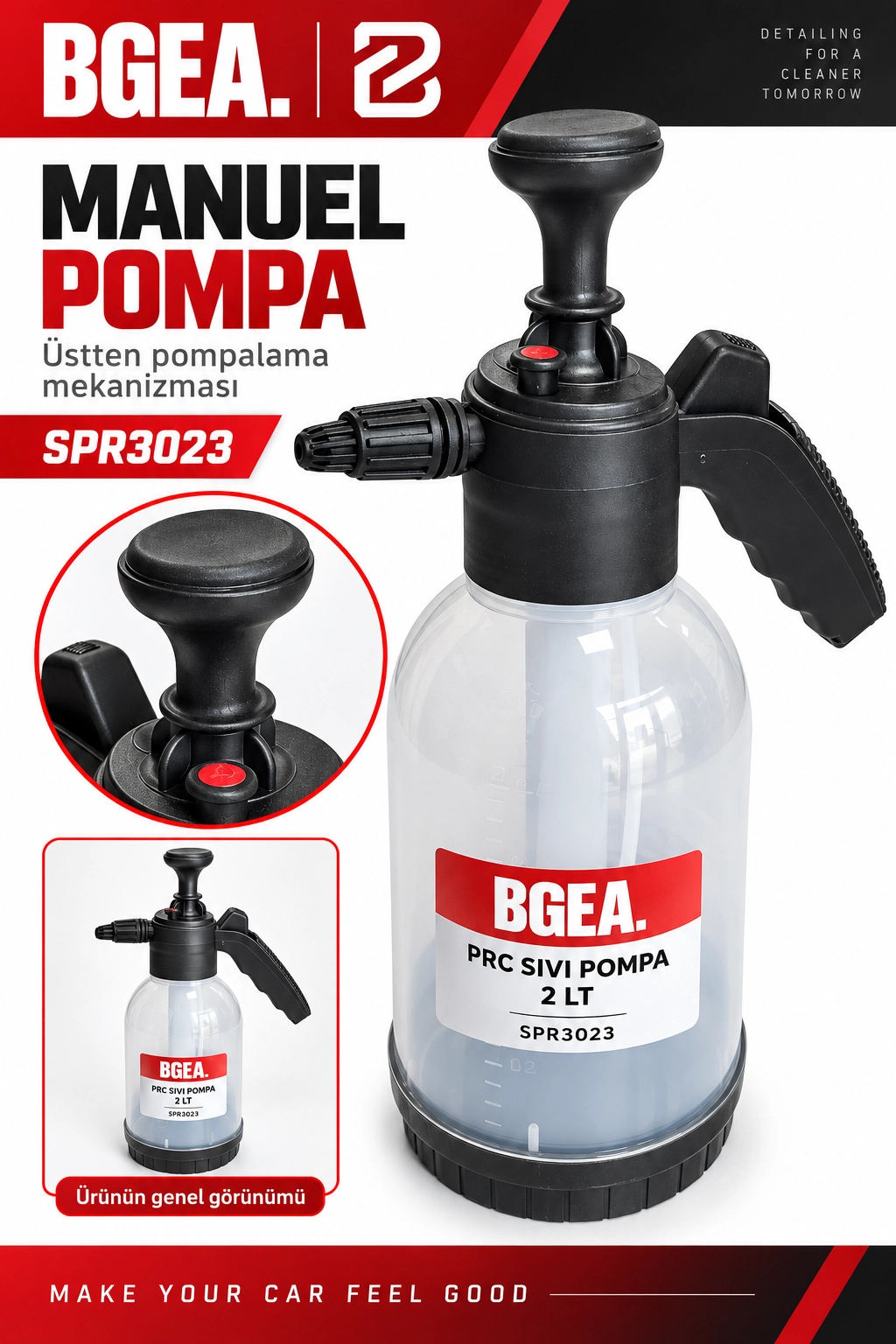 BGEA PRC Sıvı Pompa 2 Litre Manuel Pompalı Sprey Püskürtücü SPR3023