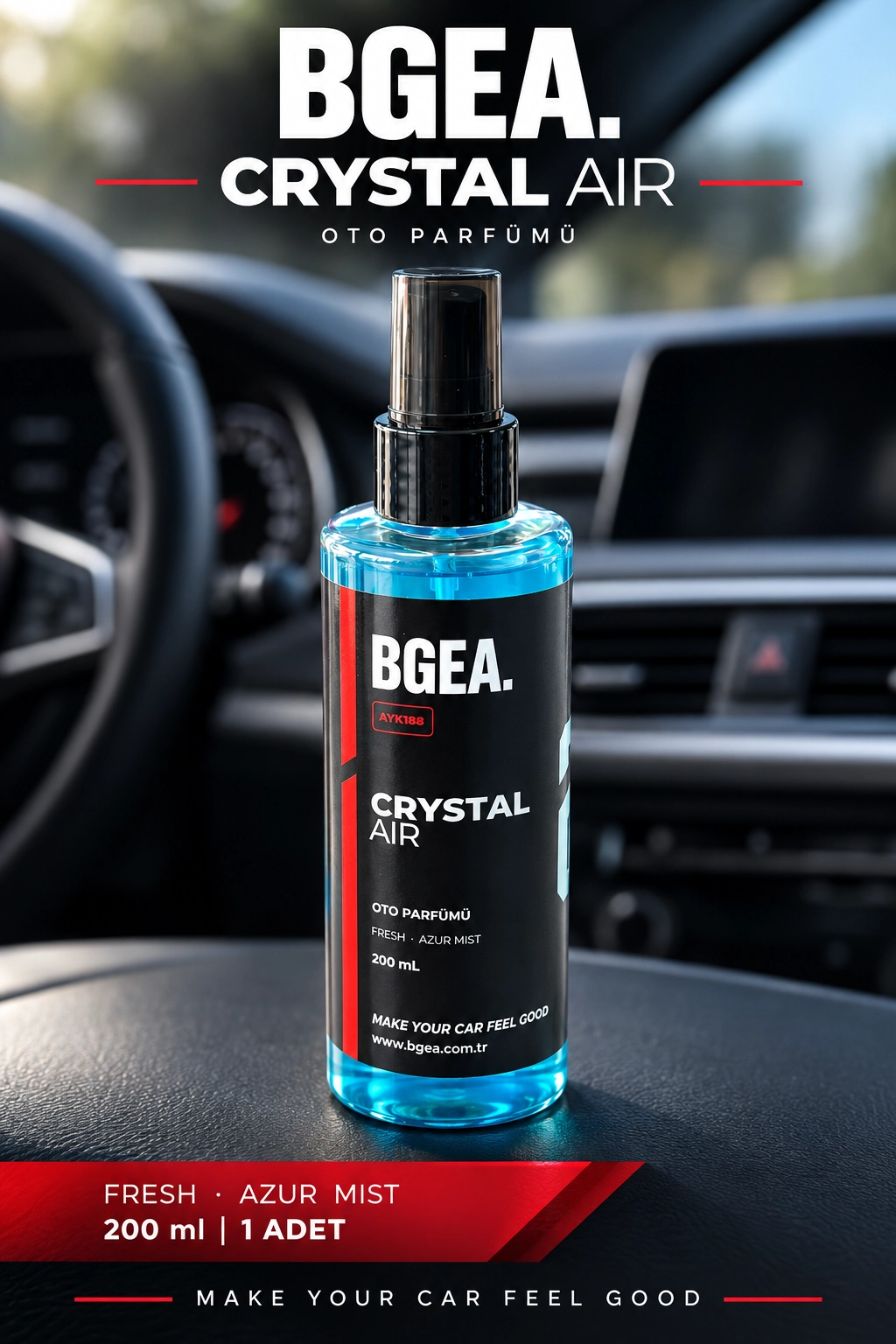 BGEA Crystal Air Oto Parfümü Fresh Azur Mist Sprey 200 ml 