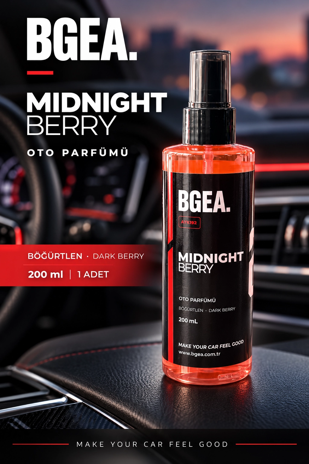 BGEA Midnight Berry Böğürtlen Kokulu Oto Parfümü Dark Berry Sprey 200 ml AYK192