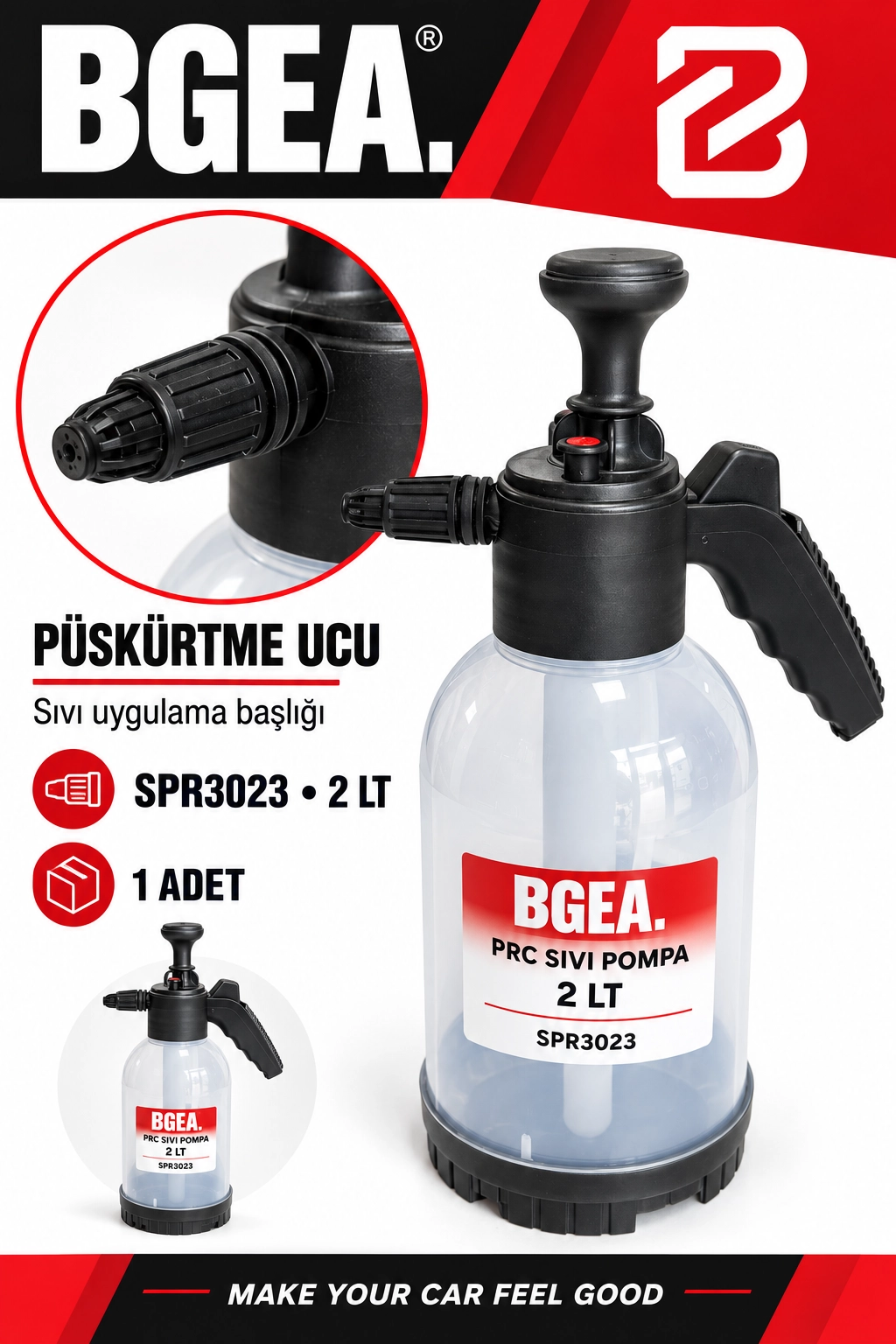 BGEA PRC Sıvı Pompa 2 Litre Manuel Pompalı Sprey Püskürtücü SPR3023