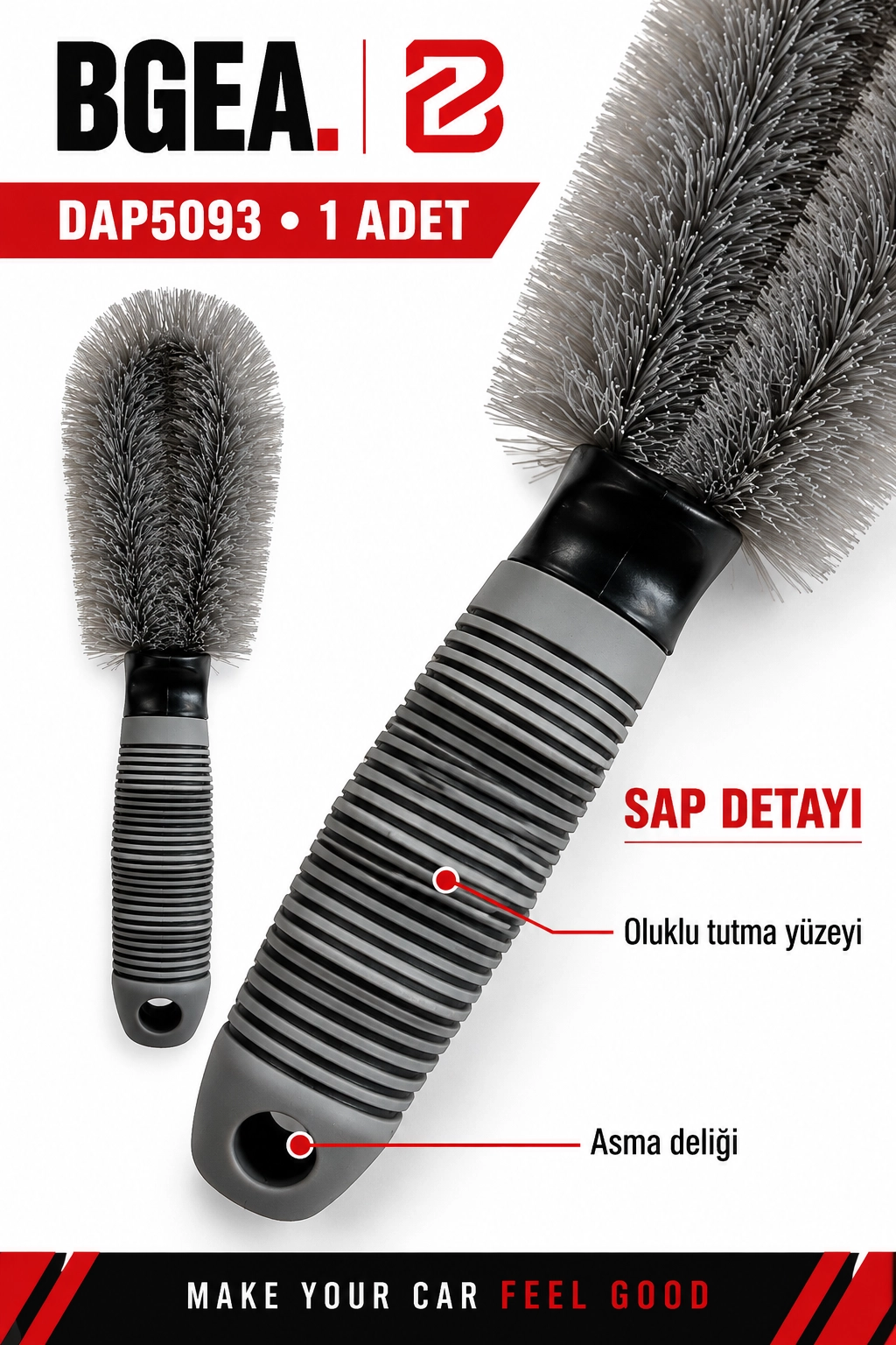 BGEA Mini Jant Temizleme Fırçası Gri 1 Adet DAP5093