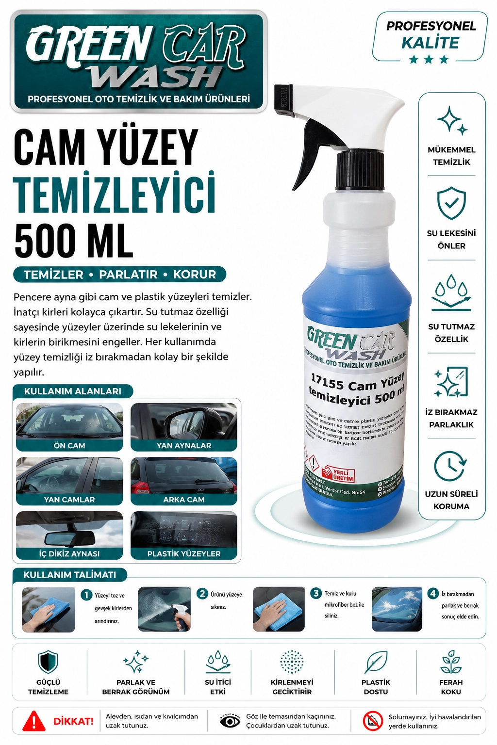Cam yüzey temizleyici 500 ml