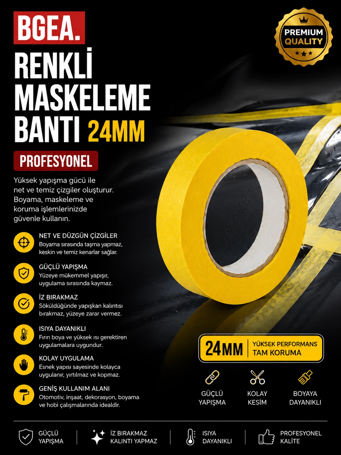 RENKLİ MASKELEME BANTI 24MM