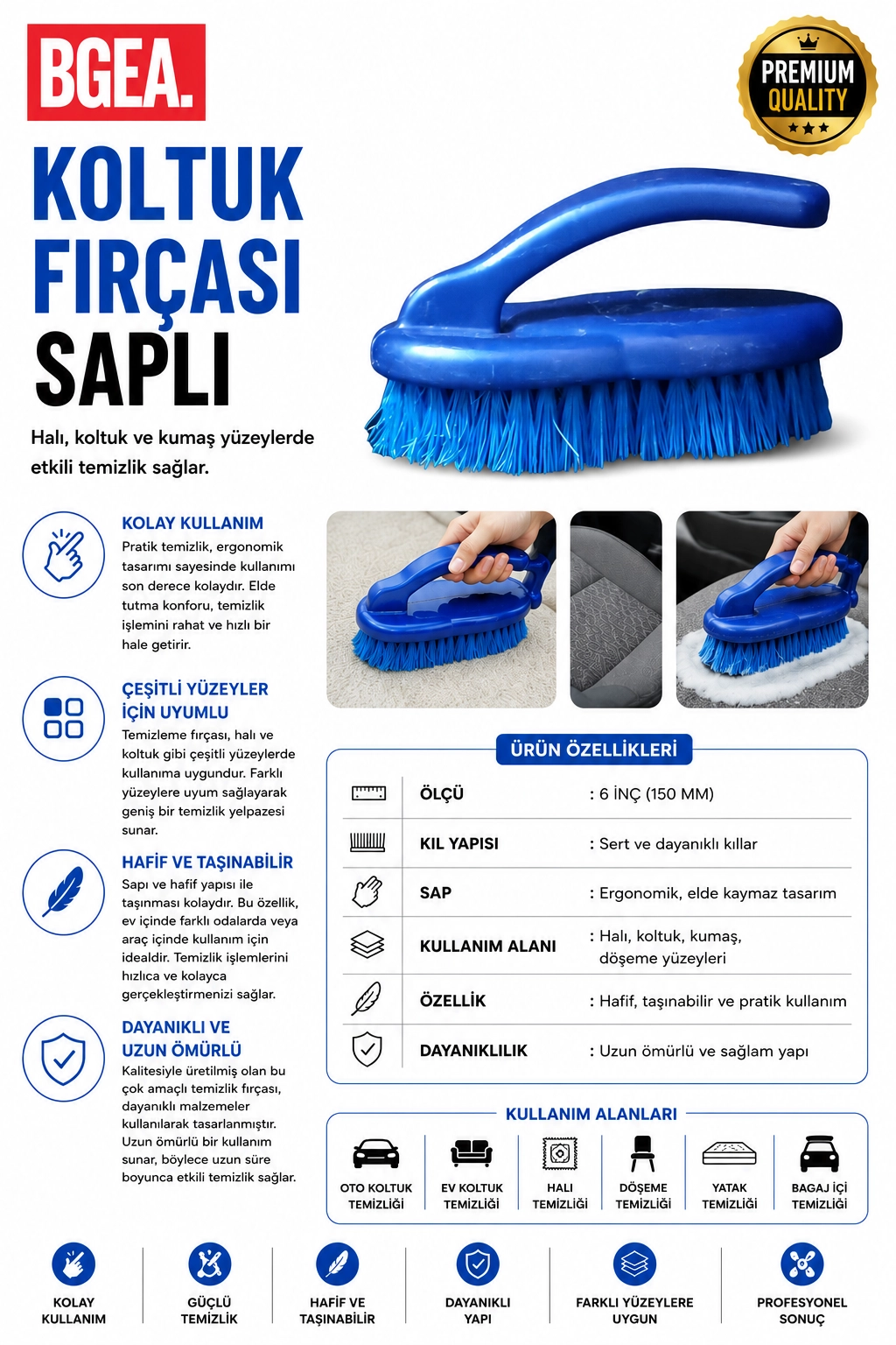 KOLTUK FIRÇASI SAPLI