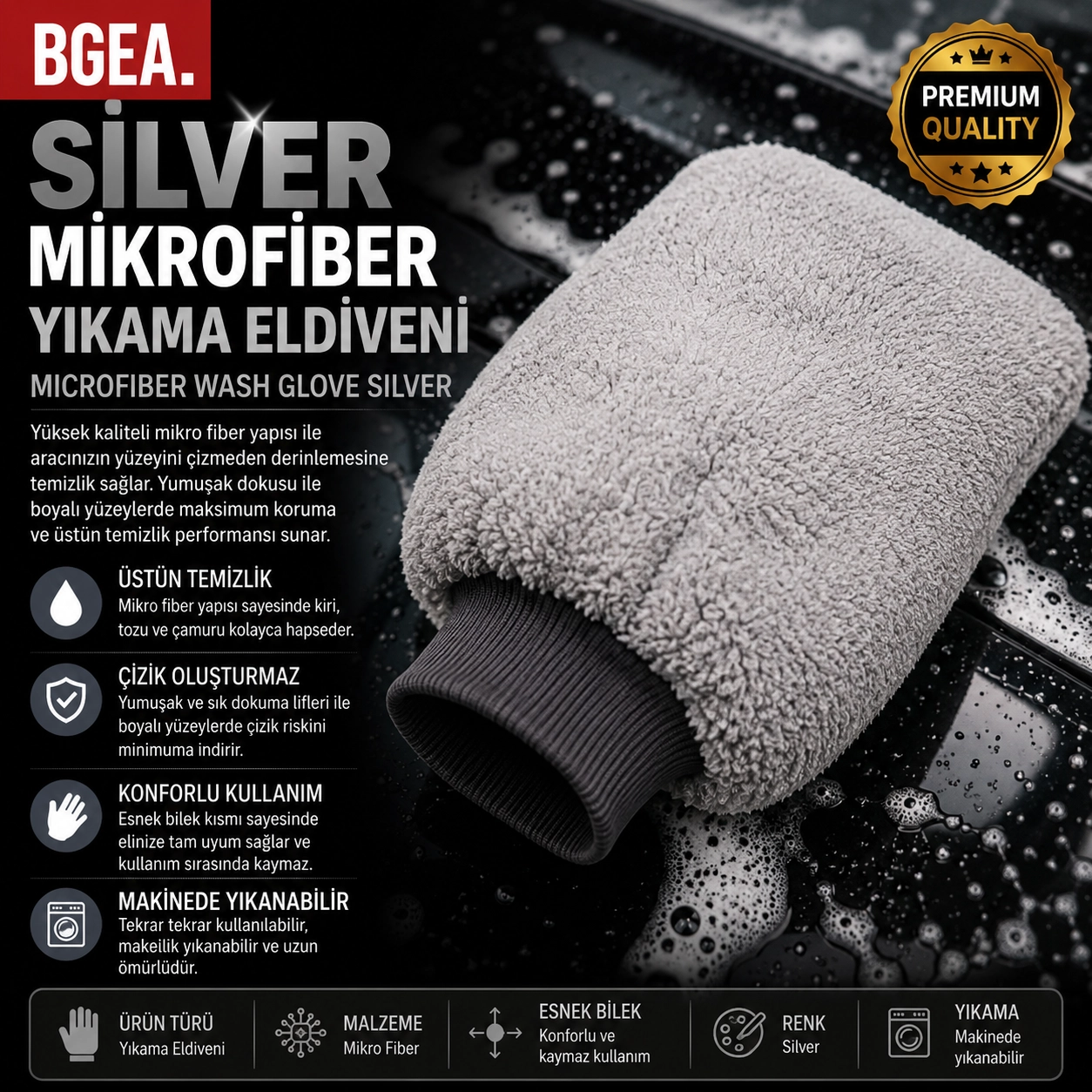 SİLVER MİKROFİBER YIKAMA ELDİVENİ