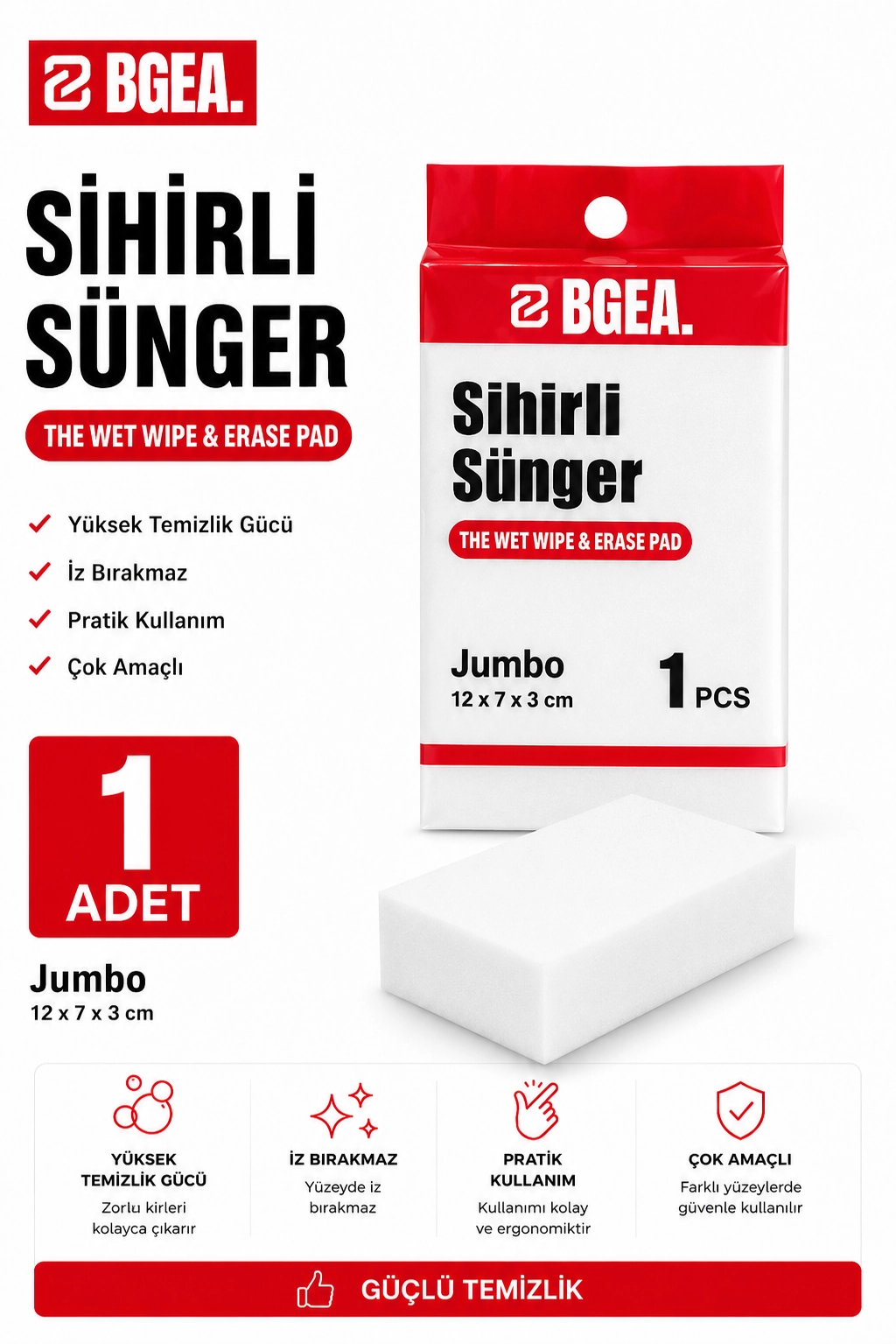 BGEA Sihirli Sünger Magic Sponge 12x7x3 cm