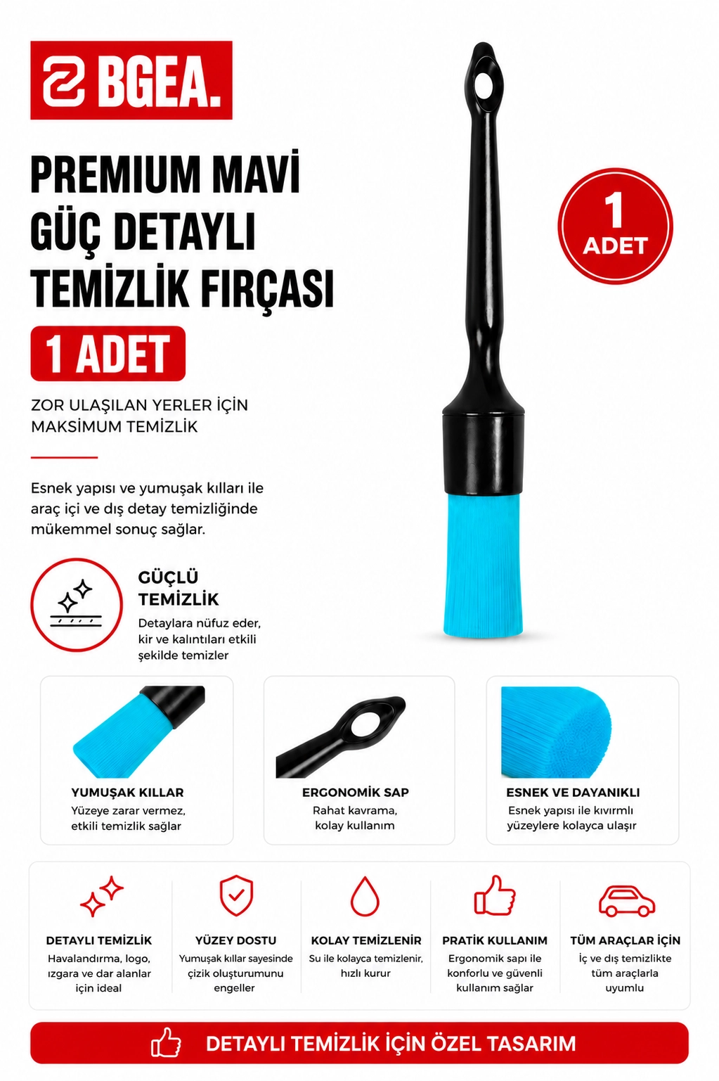 Premium Kalite Mavi Güç Detaylı Temizlik Fırçası