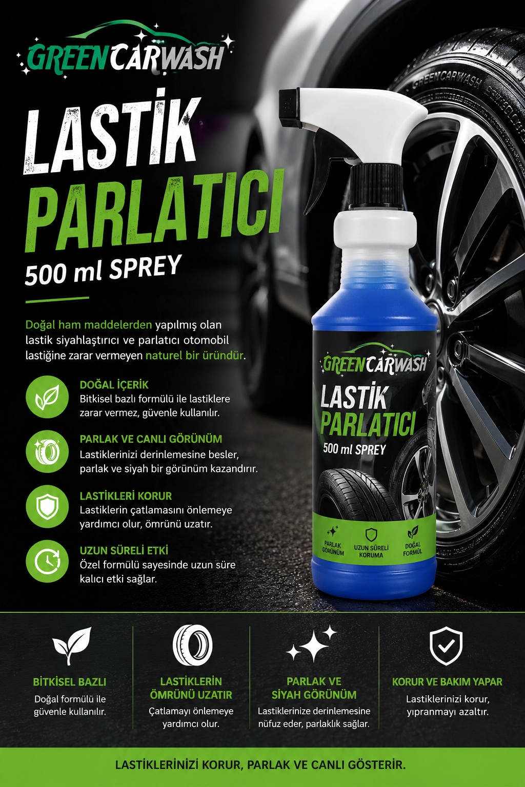 Lastik Parlatıcı 500 ml sprey