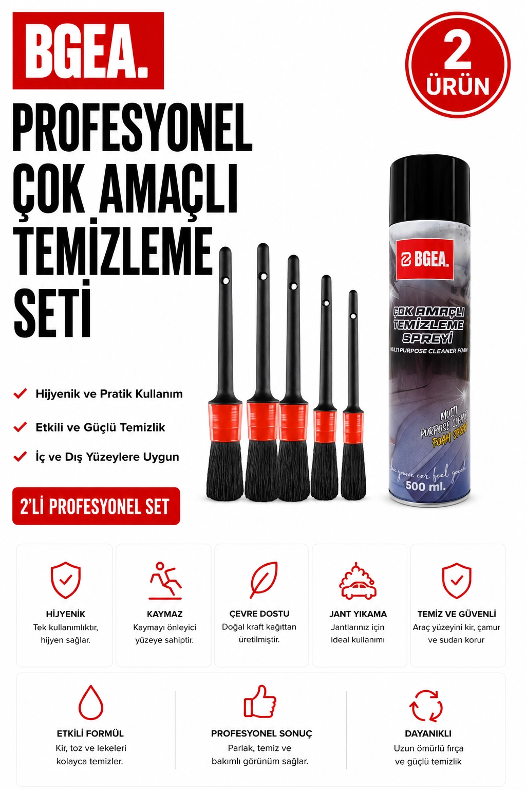 PROFESYONEL ÇOK AMAÇLI TEMİZLEME SETİ-DETAY FIRÇA SETİ
