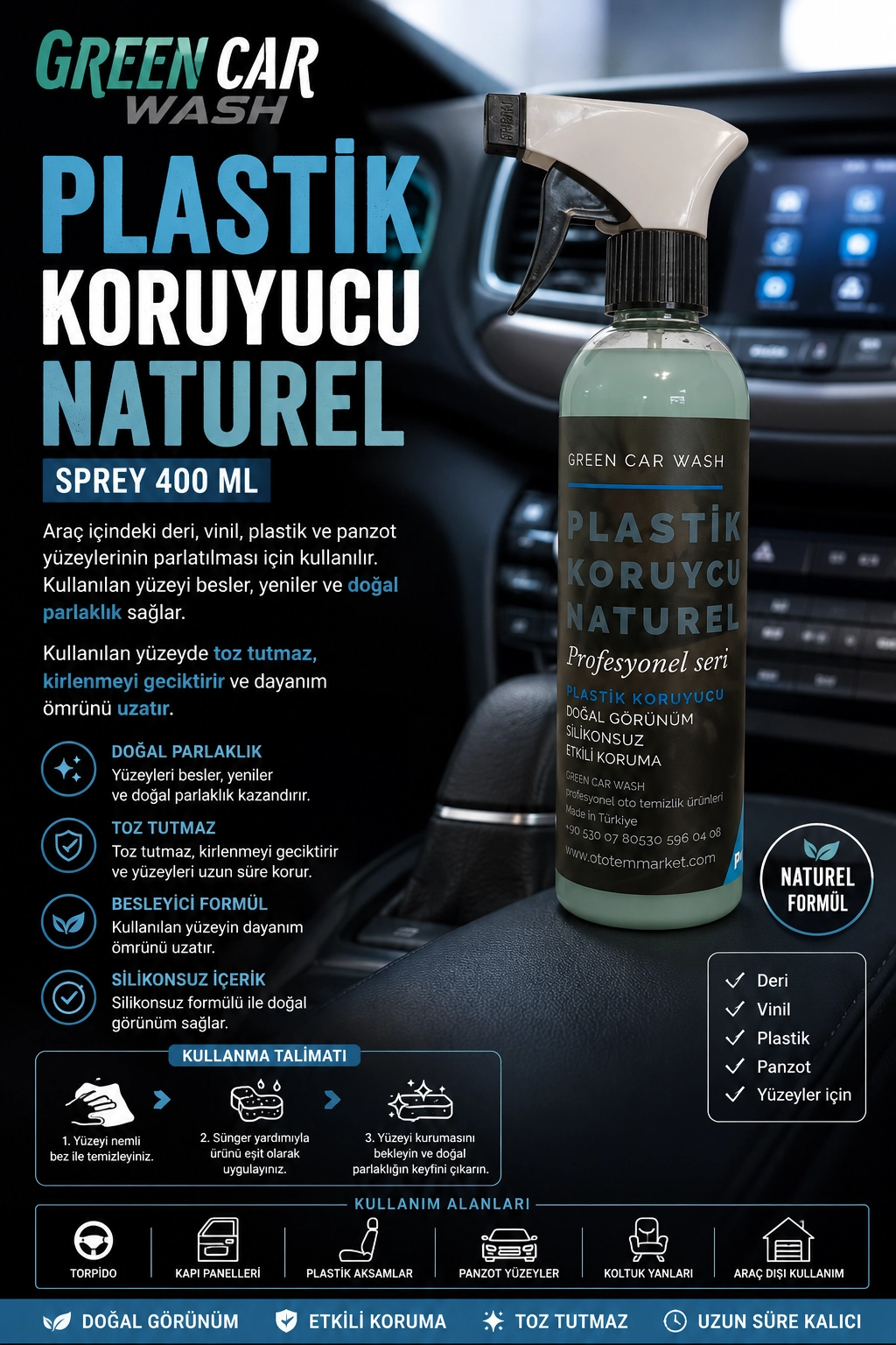 Plastik Koruyucu Naturel Sprey 400 ml