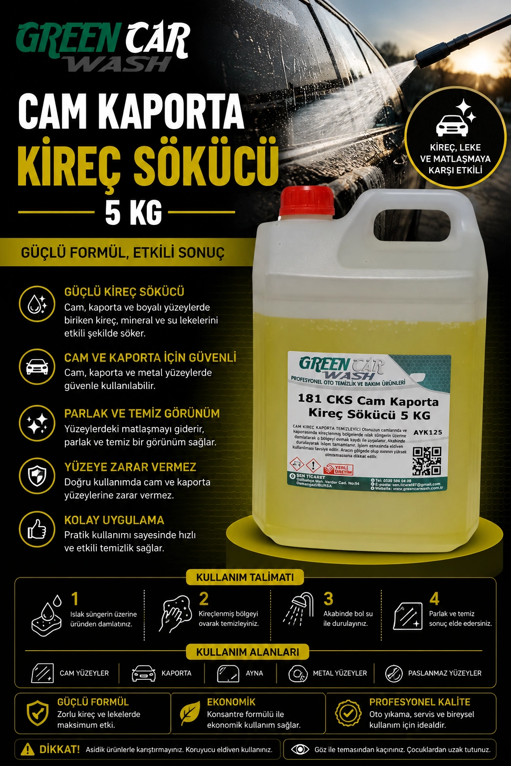 CKS Cam Kaporta Kireç Sökücü 5 KG