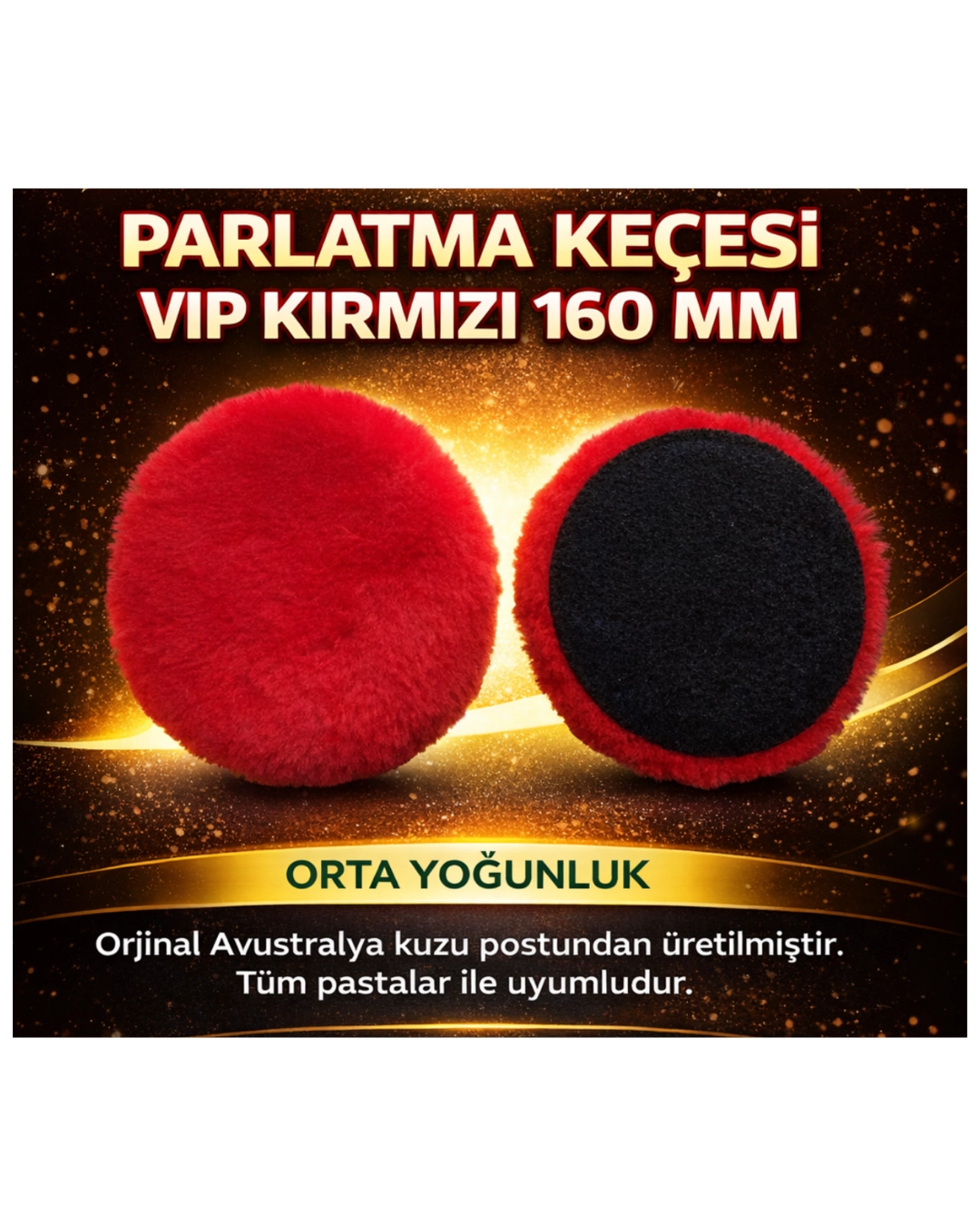 VİP Parlatma Keçesi Kırmızı 6 inç 150 mm (2 adet)