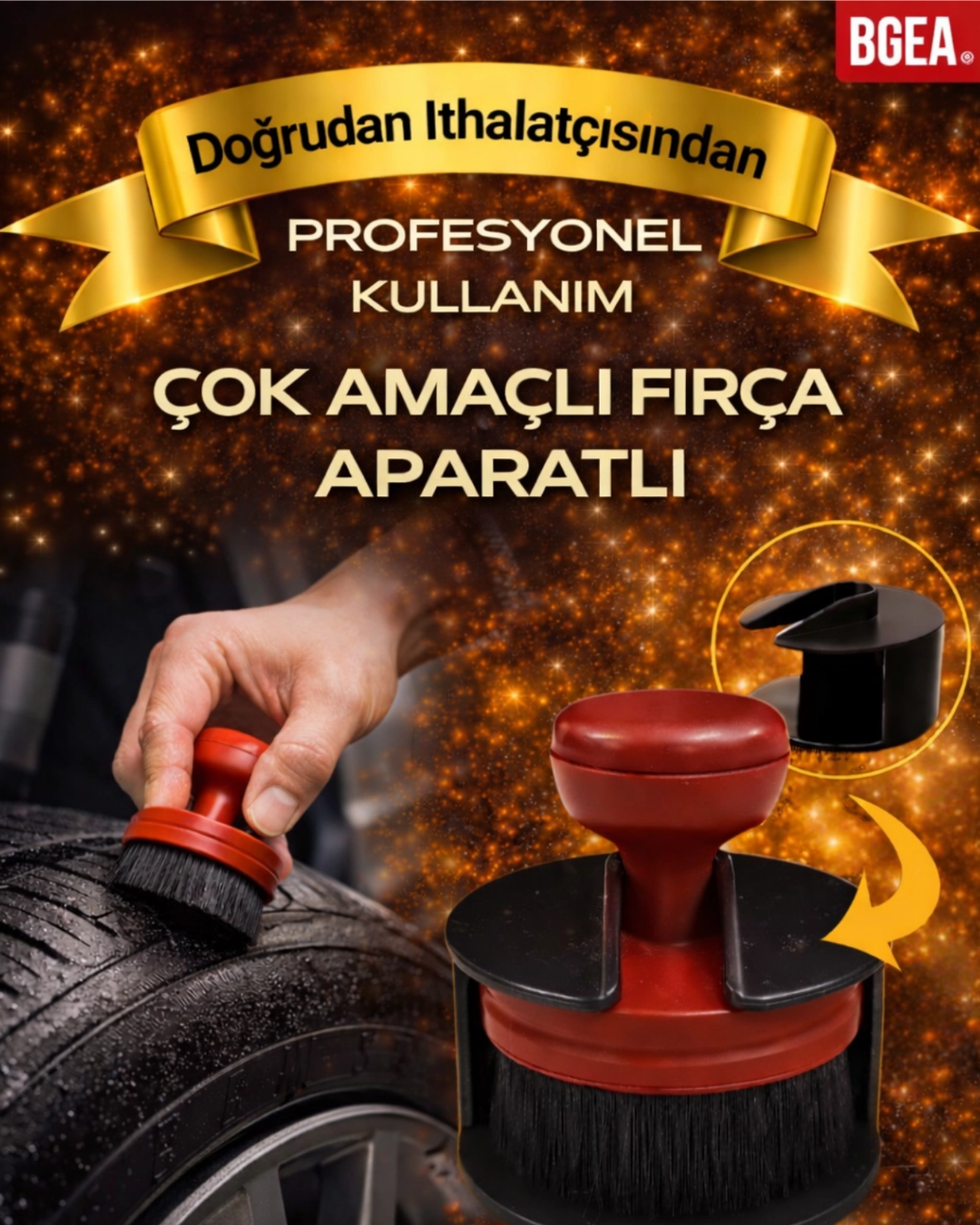 Premium Kapaklı Oto Lastik Parlatma Aplikatör Fırçası