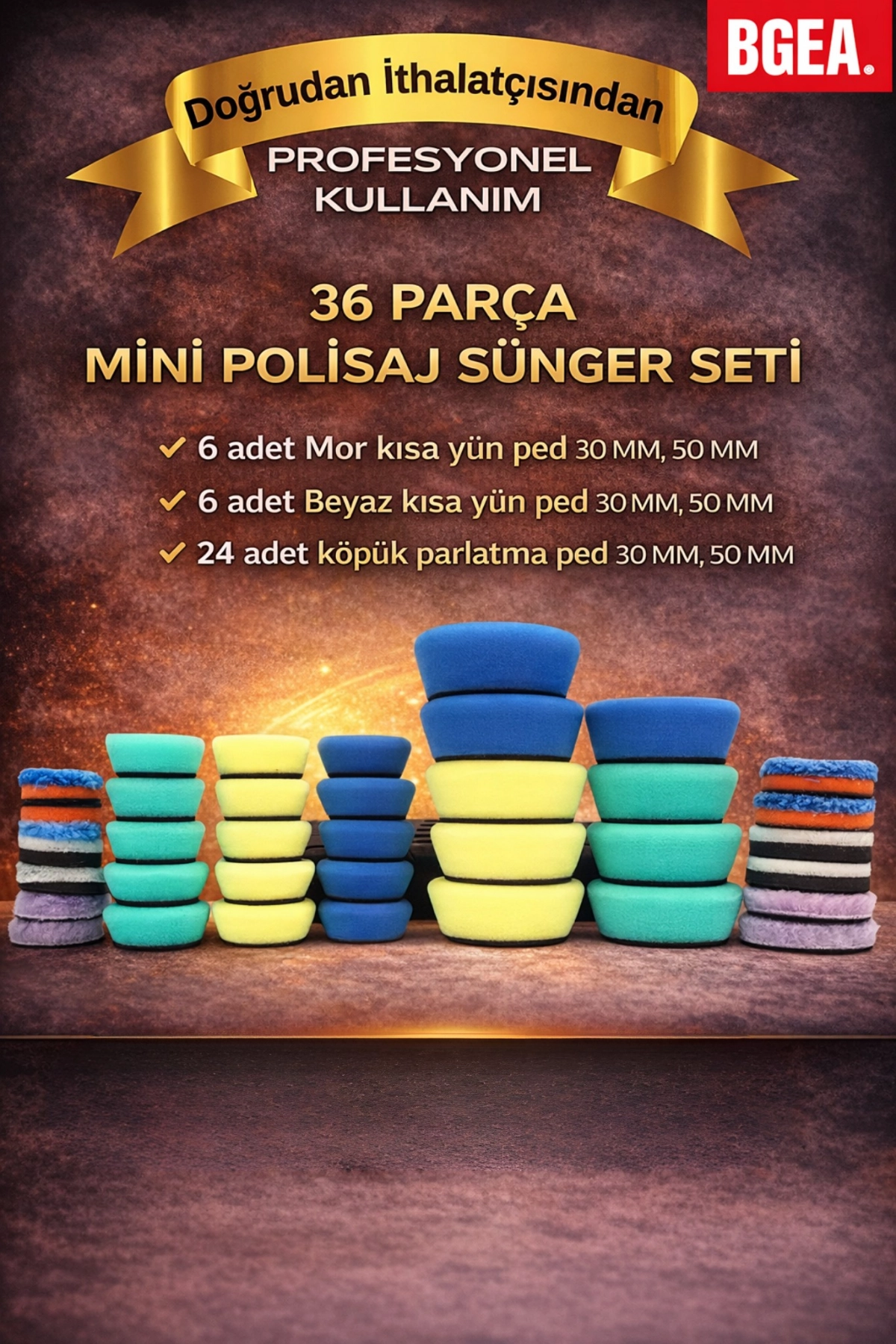 36 Parça Mini Polisaj Sünger Seti