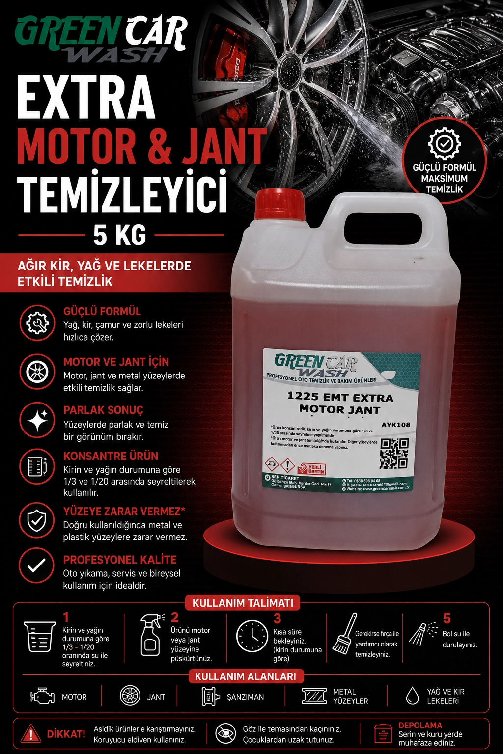 1225 EMT Extra motor jant temizleyici 5 kg