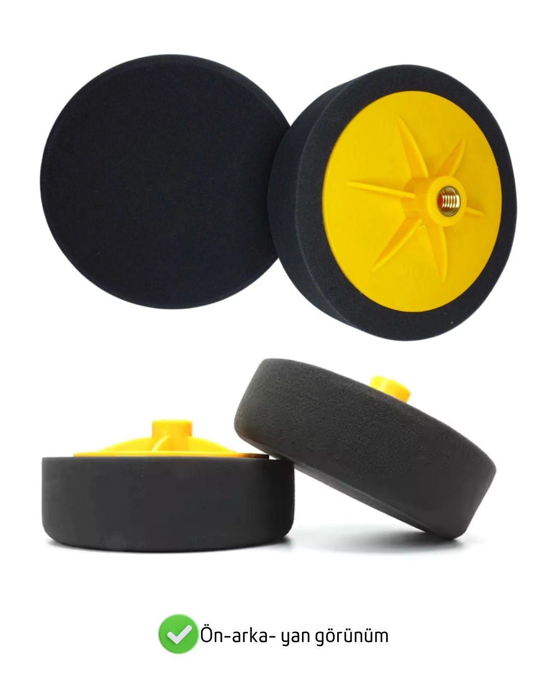 Premium Aplikatörlü Sünger Siyah 6 inç 150 mm