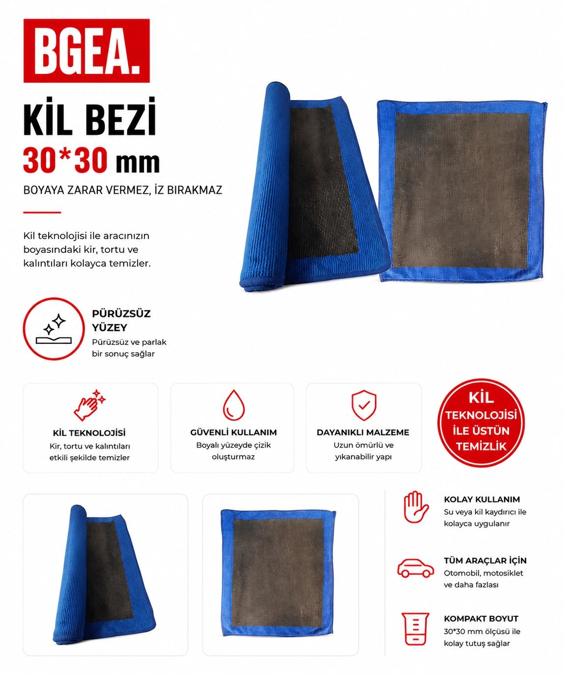 BGEA Premium Kil Bezi 30x30 cm (Kutulu)