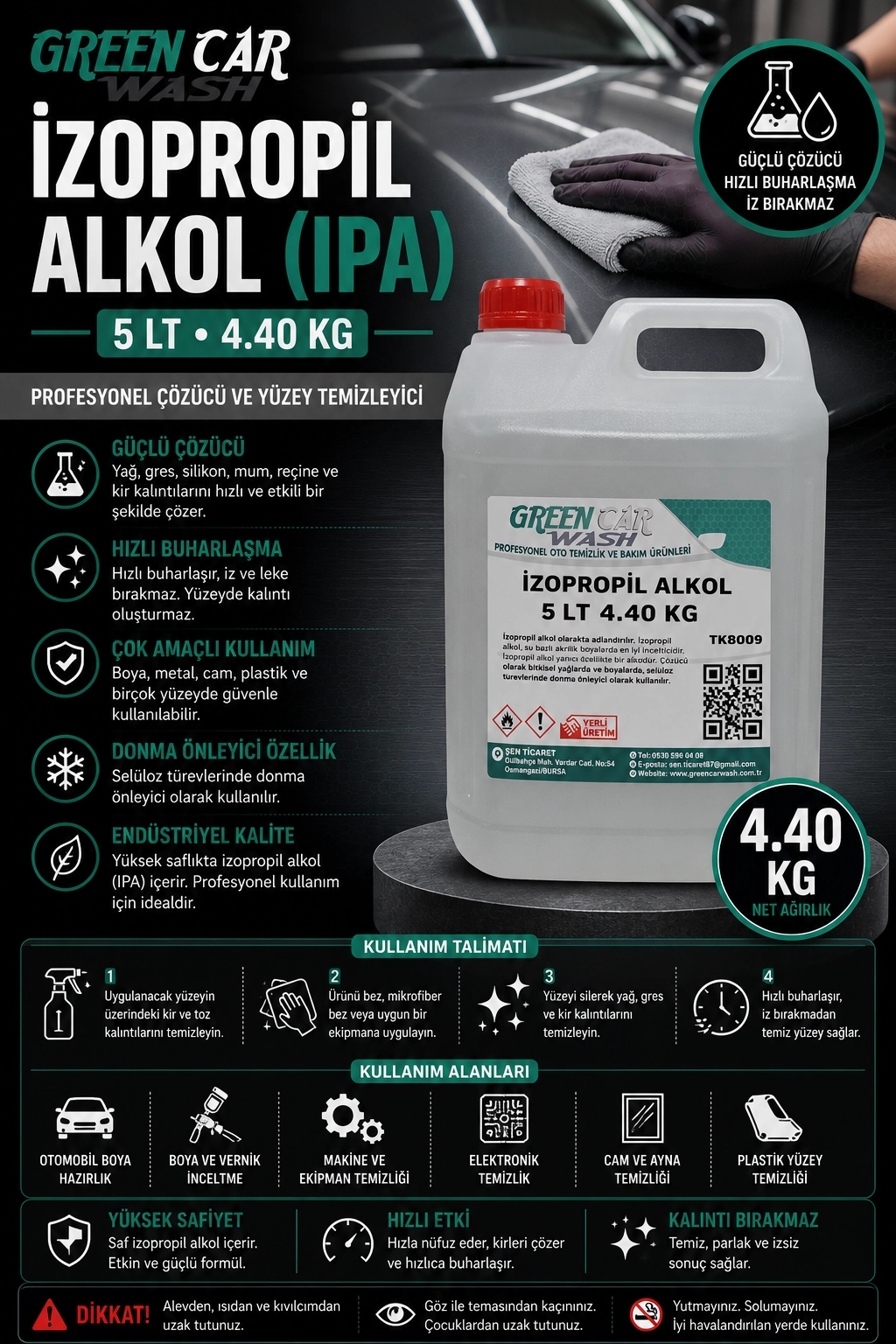 IPA İzopropil Alkol % 99- 5LT