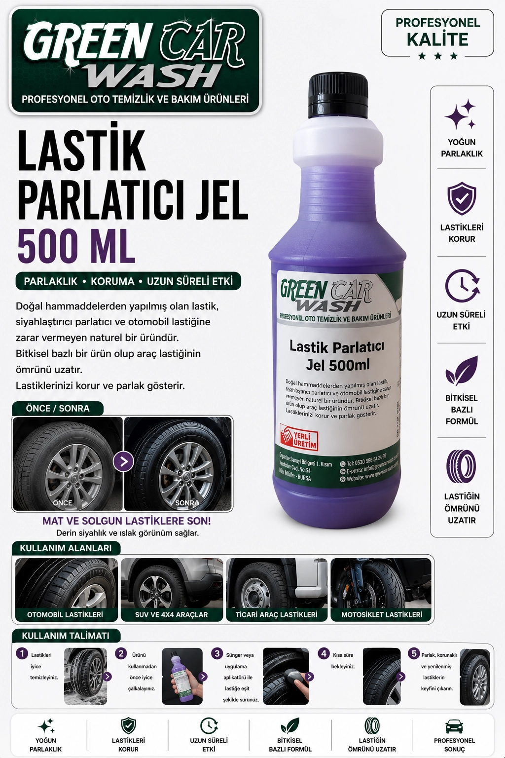 Jel Lastik Parlatıcı 500 ML