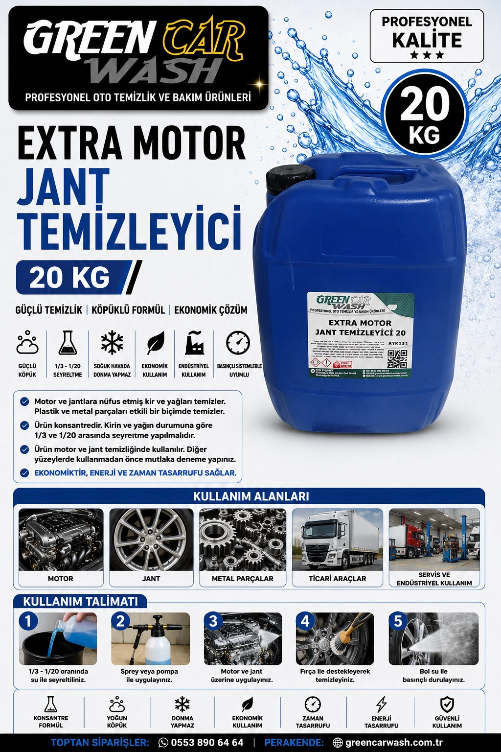 EMT EXTRA MOTOR JANT TEMİZLEYİCİ 20 KG