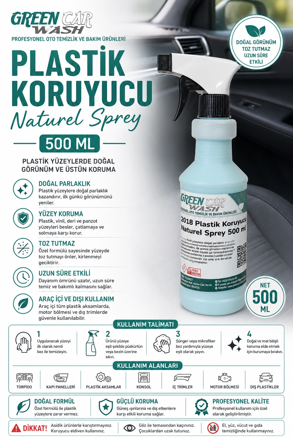 Plastik Koruyucu Naturel Sprey 500 ml