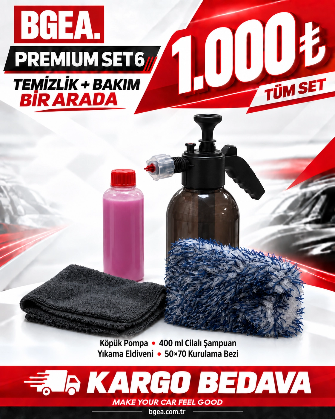 Premium Köpük ve Cila Şampuanı Seti 6