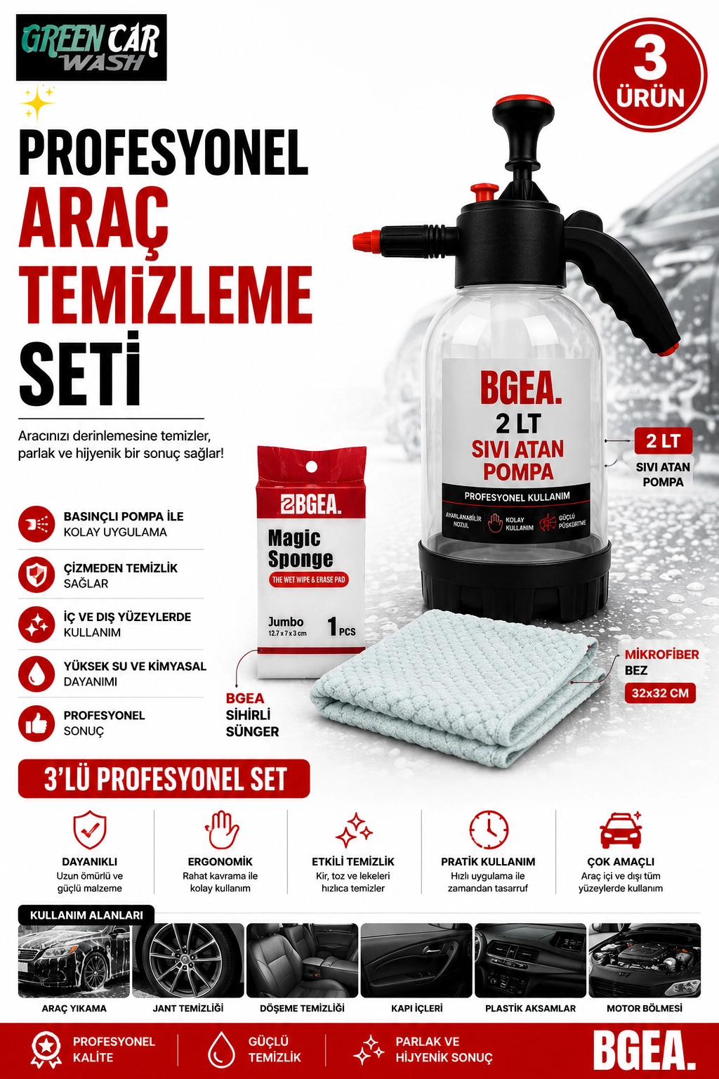 Profesyonel Araç Temizlik Set20- Sıvı Pompa Set