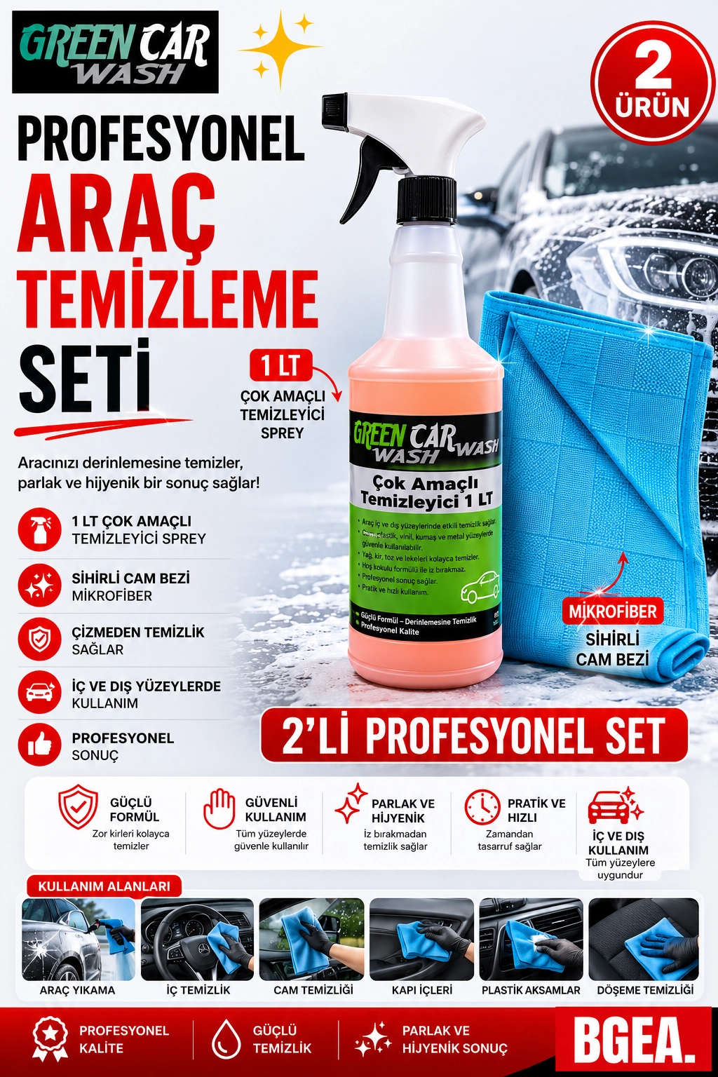 Profesyonel Araç Temizlik Set23- Çok Amaçlı Temizlik Seti