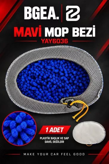 BGEA Mavi Şönil Dokulu Yedek Mop Bezi 