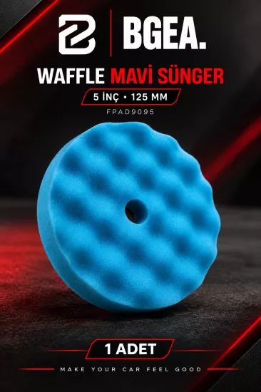 BGEA Waffle Mavi Polisaj Süngeri 5 İnç 125 mm