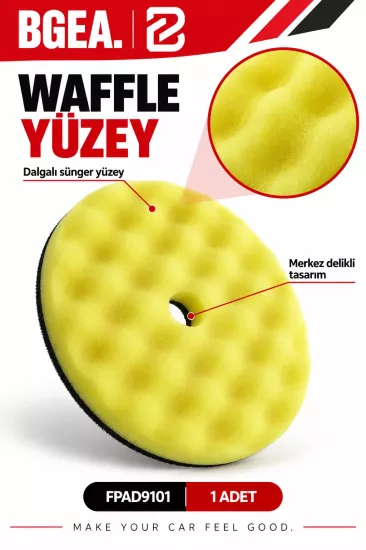 BGEA Waffle Sarı Polisaj Süngeri Pasta Cila Pedi 