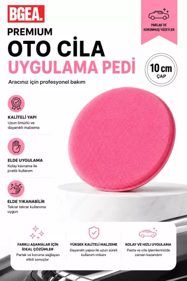 Premium Oto Cila Uygulama Pedi 10 cm Pembe (1 adet)