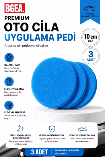 Premium Oto Cila Uygulama Pedi 10 cm Mavi (3 adet)