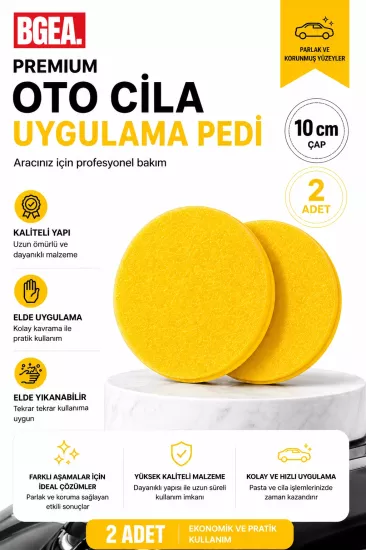 Premium Oto Cila Uygulama Pedi 10 cm Sarı (2 adet)