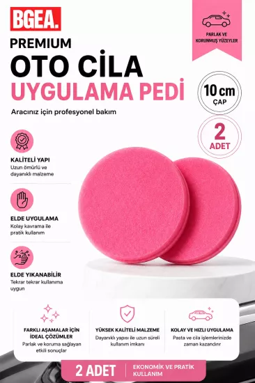 Premium Oto Cila Uygulama Pedi 10 cm Pembe (2 adet)