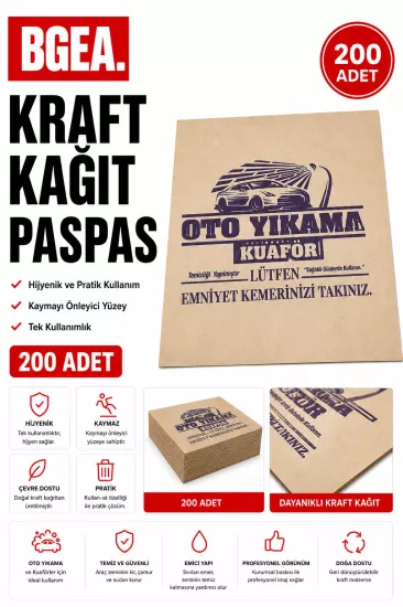 KRAFT KAĞIT PASPAS 105-120 GR ARALIĞINDA ( 200 ADET )