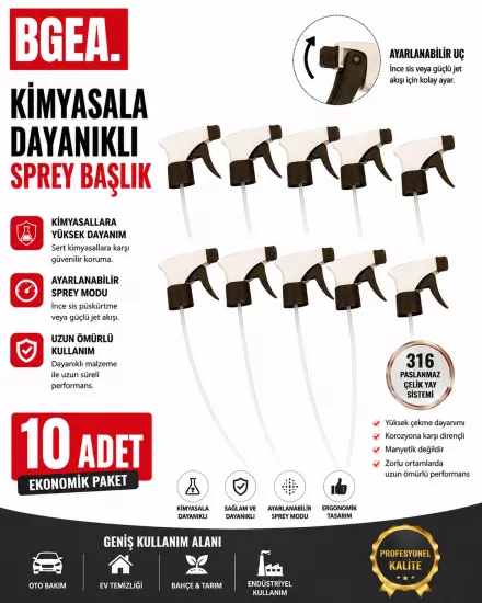 Kimyasala Dayanıklı Triger Sprey Başlık (10 adet)