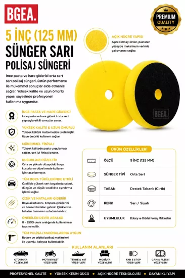 SÜNGER SARI 5 İNÇ 125 MM
