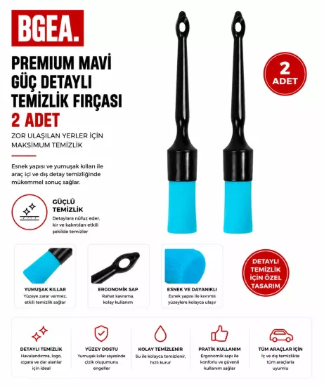 Premium Kalite Mavi Güç Detaylı Temizlik Fırçası (2 adet)