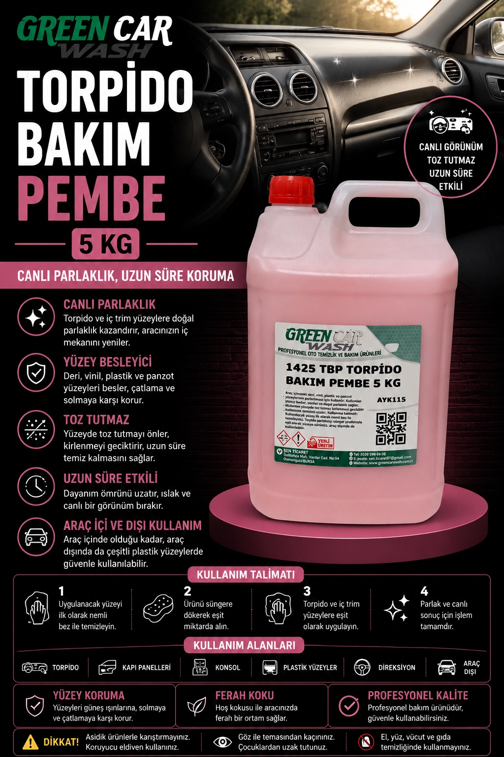 Torpido Bakım PEMBE 5 KG