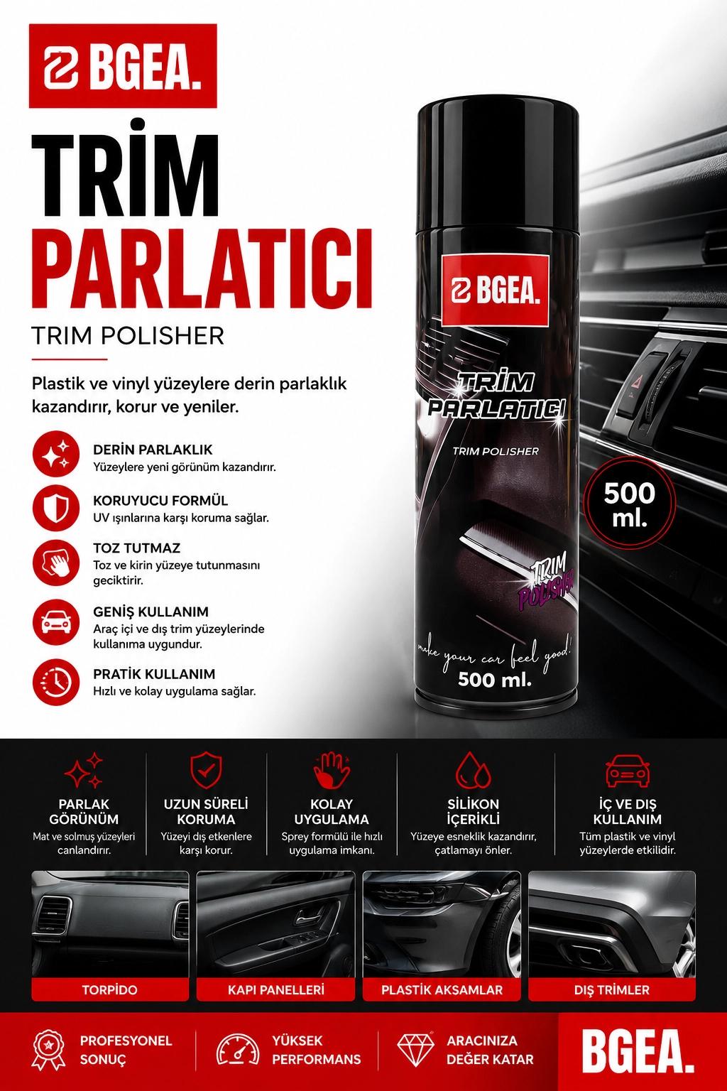 BGEA Trim Parlatıcı Trim Polisher 500 ML