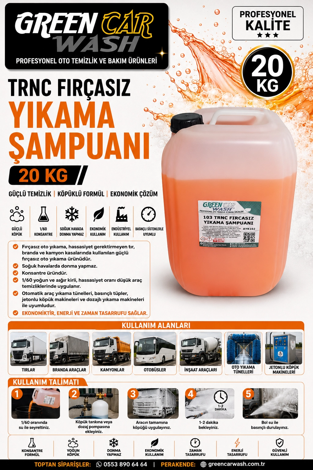 103 TRNC Fırçasız Yıkama 20 kg